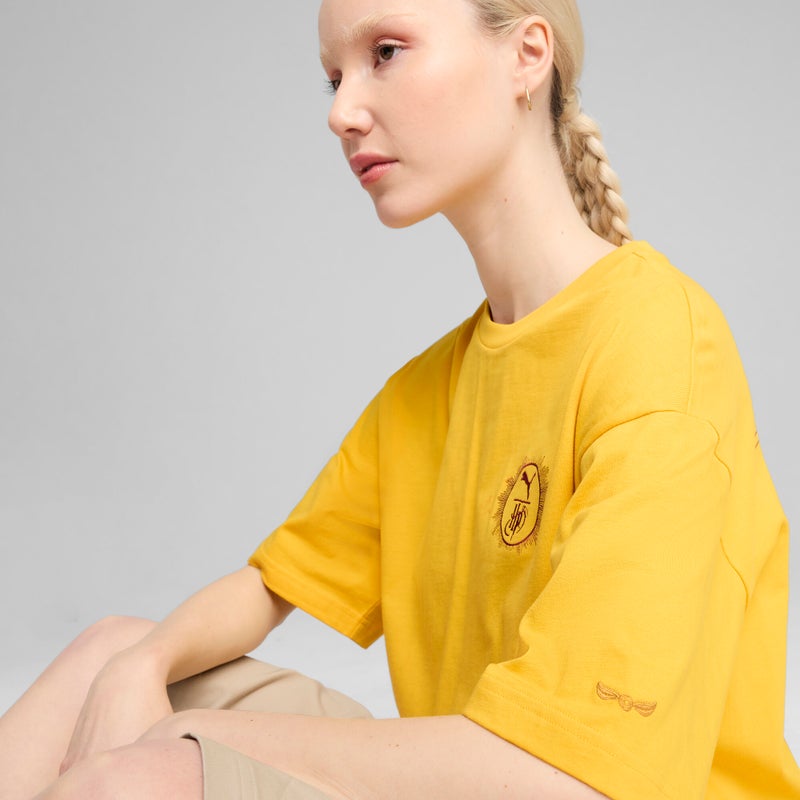 PUMA X HARRY POTTER Oversized Graphic Mens Yellow T-Shirt - Image 2